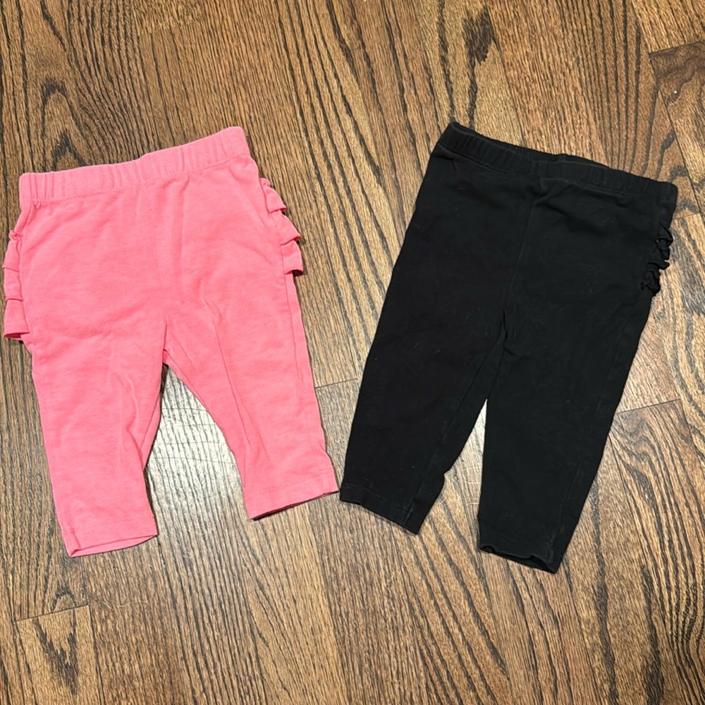 3/$10 - Baby Girl Ruffle Legging Bundle 3-6m